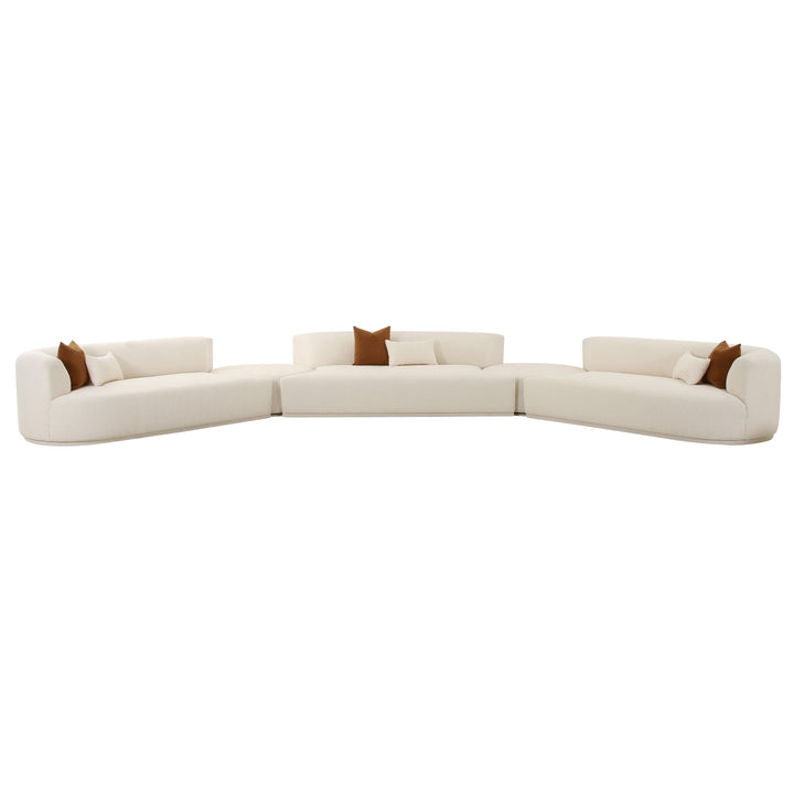 Fickle 5-Piece Cream Performance Boucle Modular Sectional