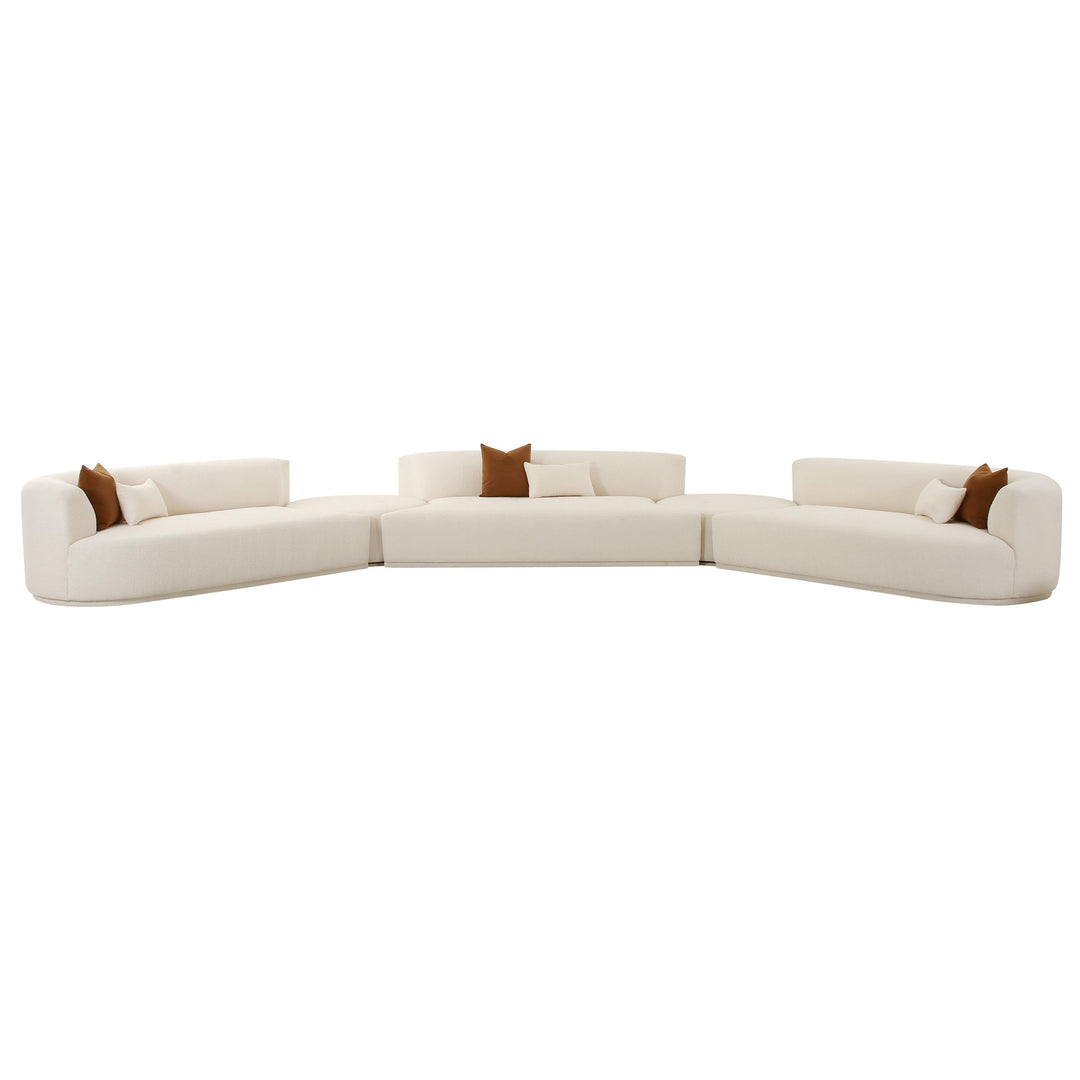 Fickle 5-Piece Cream Performance Boucle Modular Sectional