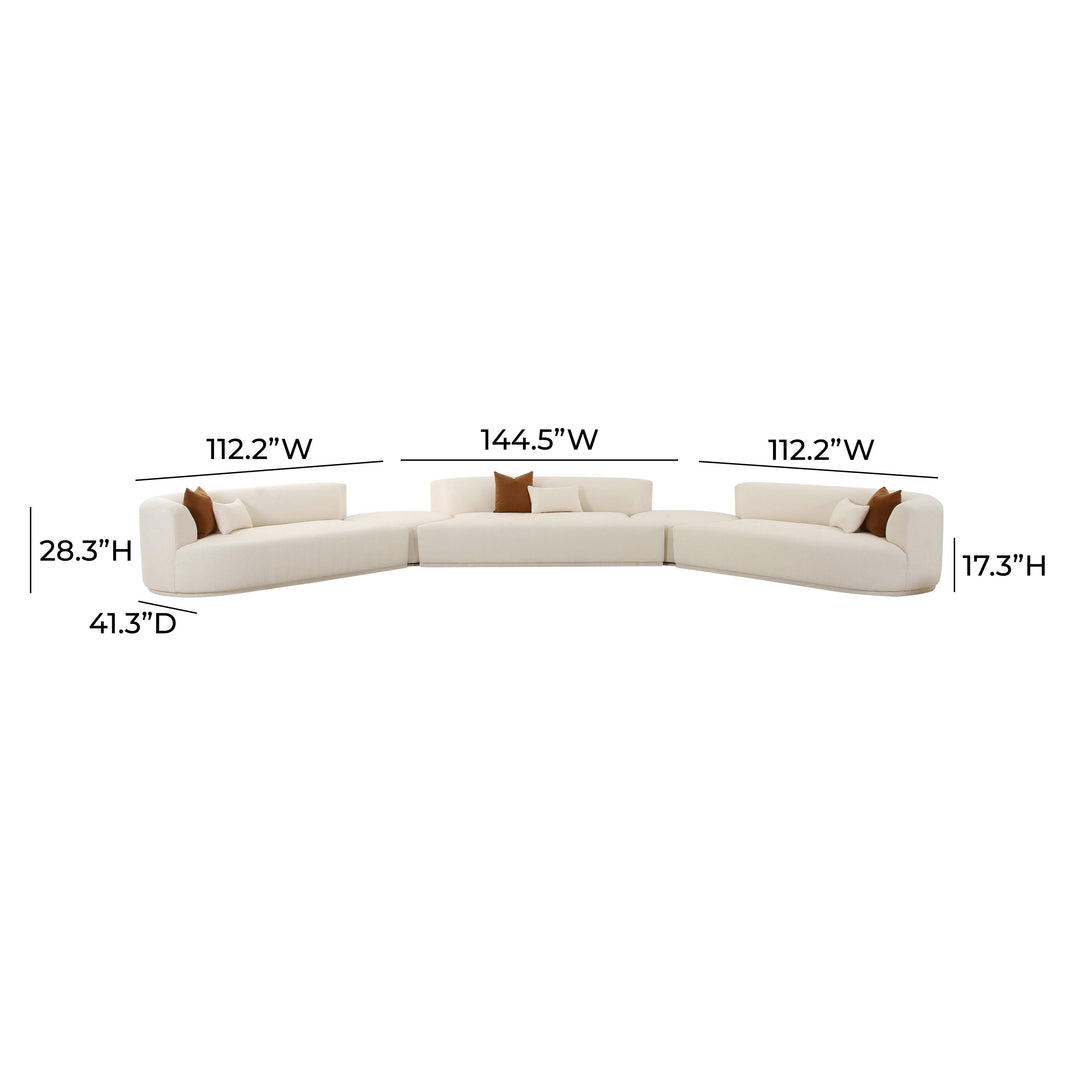 Fickle 5-Piece Cream Performance Boucle Modular Sectional