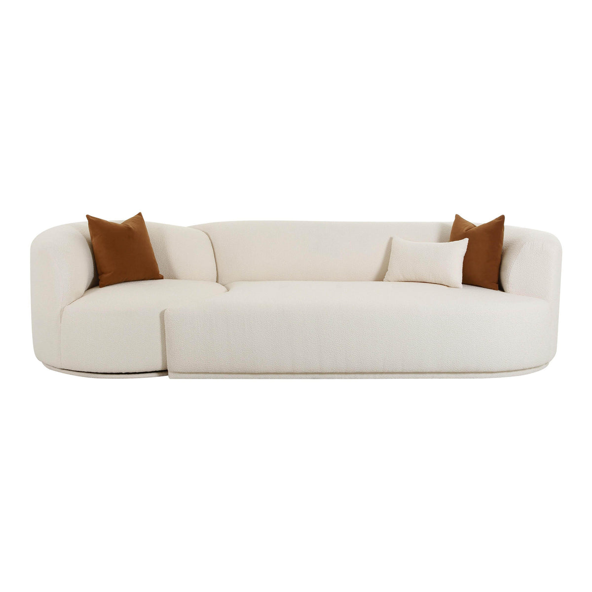 Fickle Cream Performance Boucle 2-Piece Modular Sofa - RAF