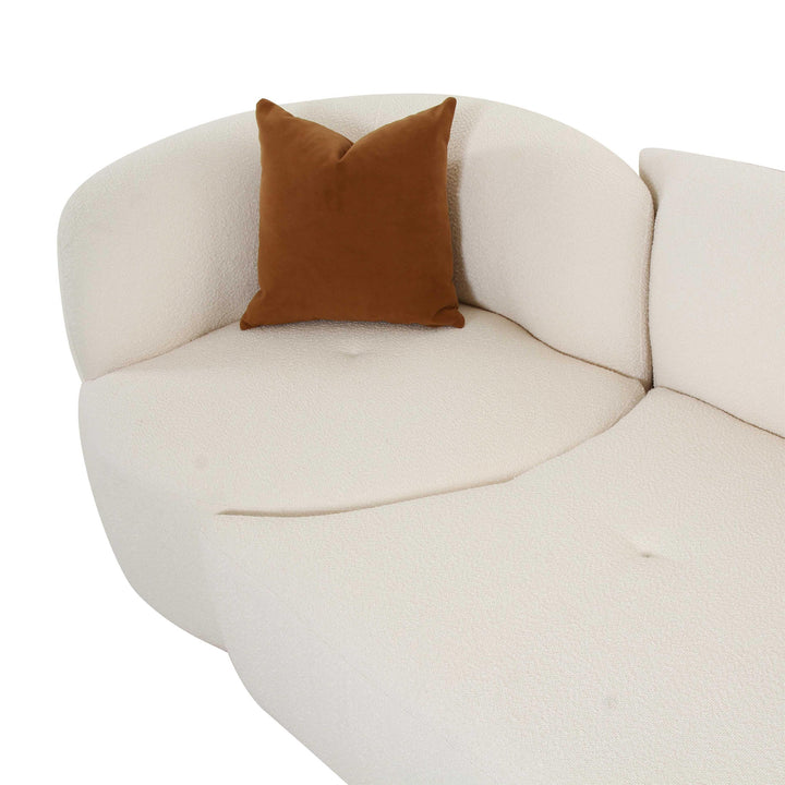 Fickle Cream Performance Boucle 2-Piece Modular Sofa - RAF