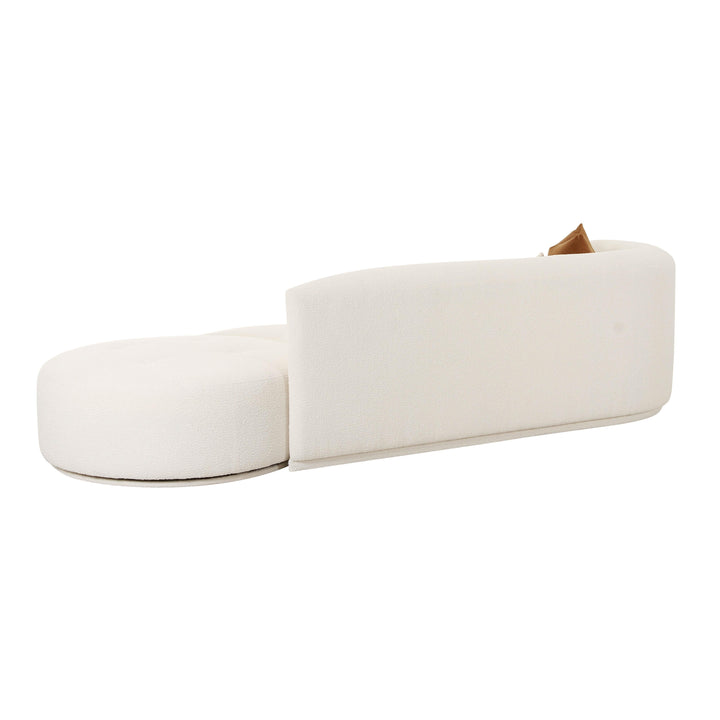 Fickle 112" 2-Piece Cream Performance Boucle Chaise Modular Sofa - LAF