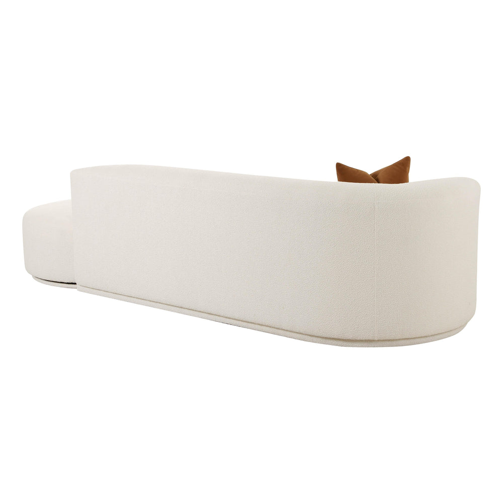 Fickle 112" 2-Piece Cream Performance Boucle Chaise Modular Sofa - LAF