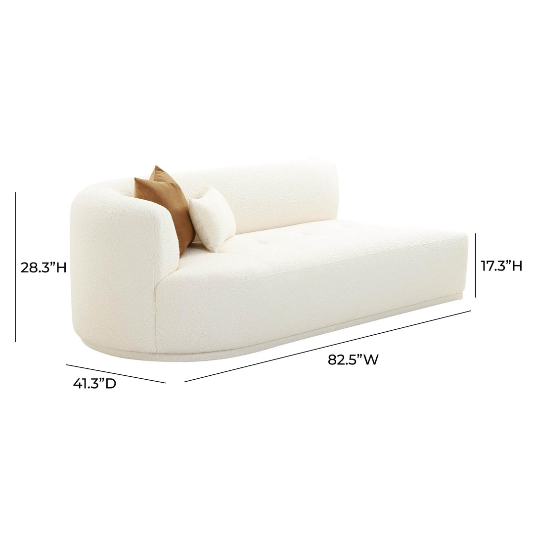 Fickle 82.5" Cream Performance Boucle Modular LAF Loveseat