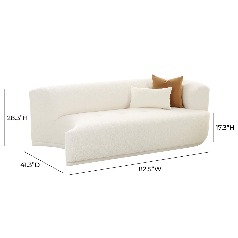 Fickle 82.5" Cream Performance Boucle Modular RAF Loveseat