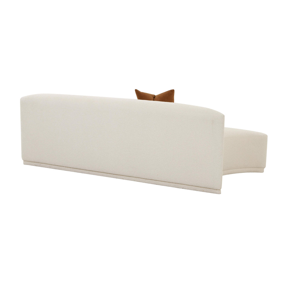 Fickle 84" Cream Performance Boucle Modular Armless Loveseat