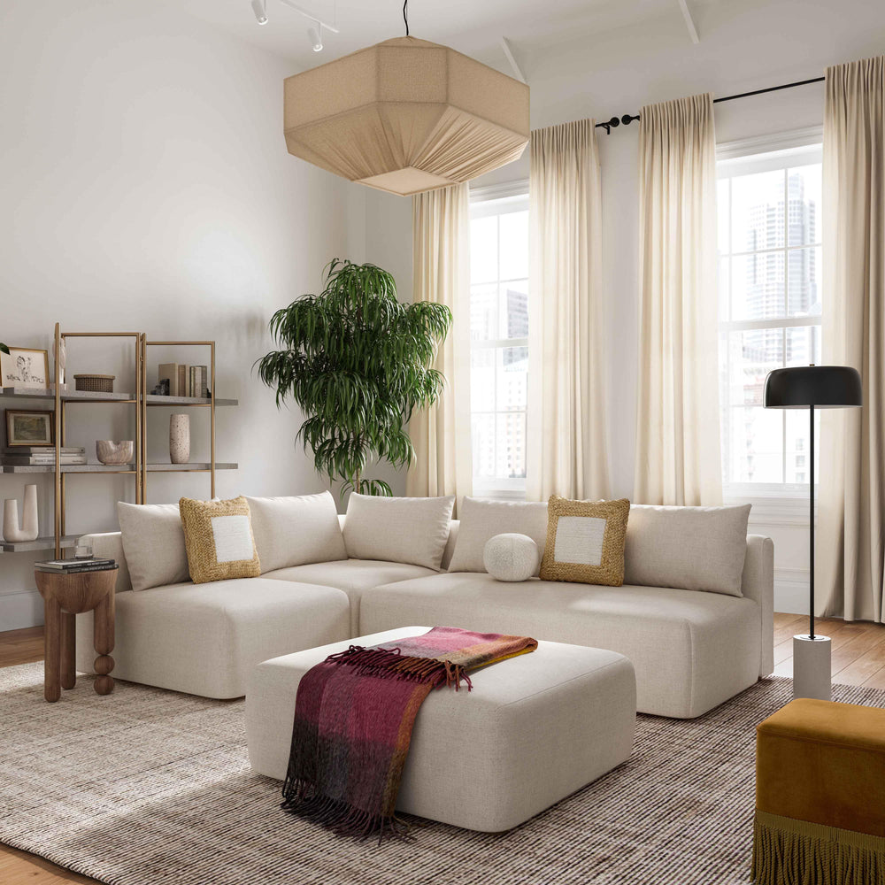 Hangover Cream Performance Linen Modular Corner Chair