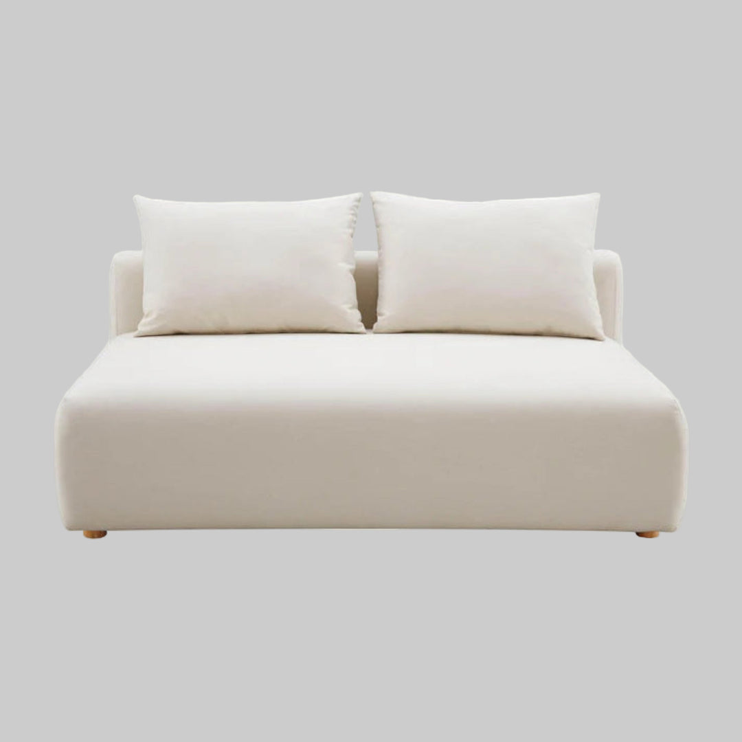Hangover 64" Cream Performance Linen Modular Loveseat
