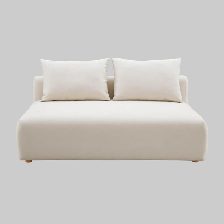 Hangover 64" Cream Performance Linen Modular Loveseat