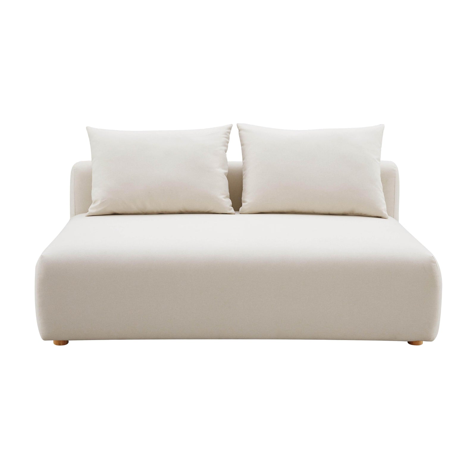 Hangover 64" Cream Performance Linen Modular Loveseat