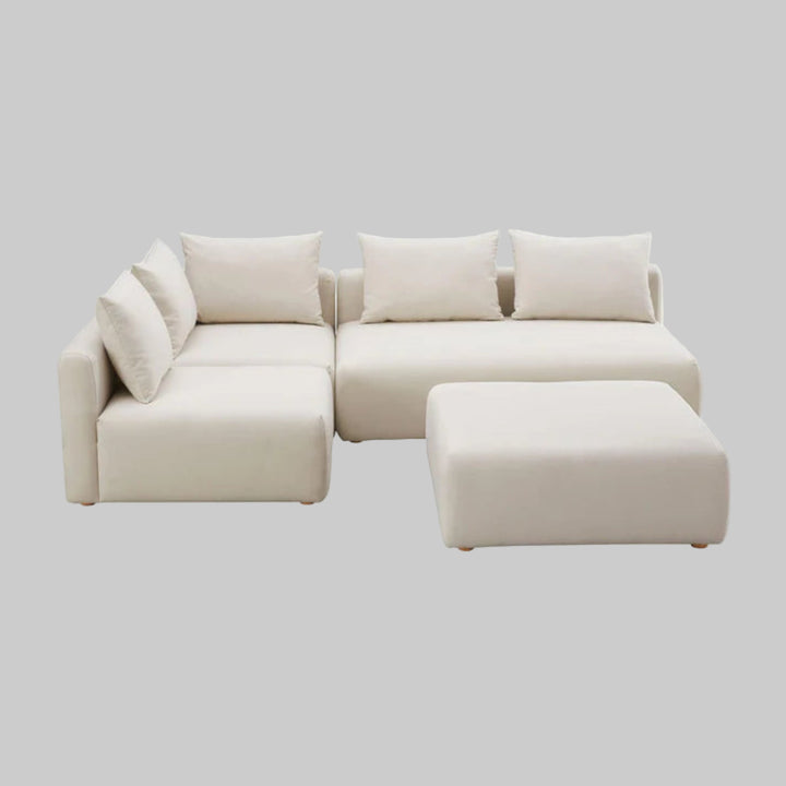 Hangover Cream Performance Linen 4-Piece Modular Chaise Sectional