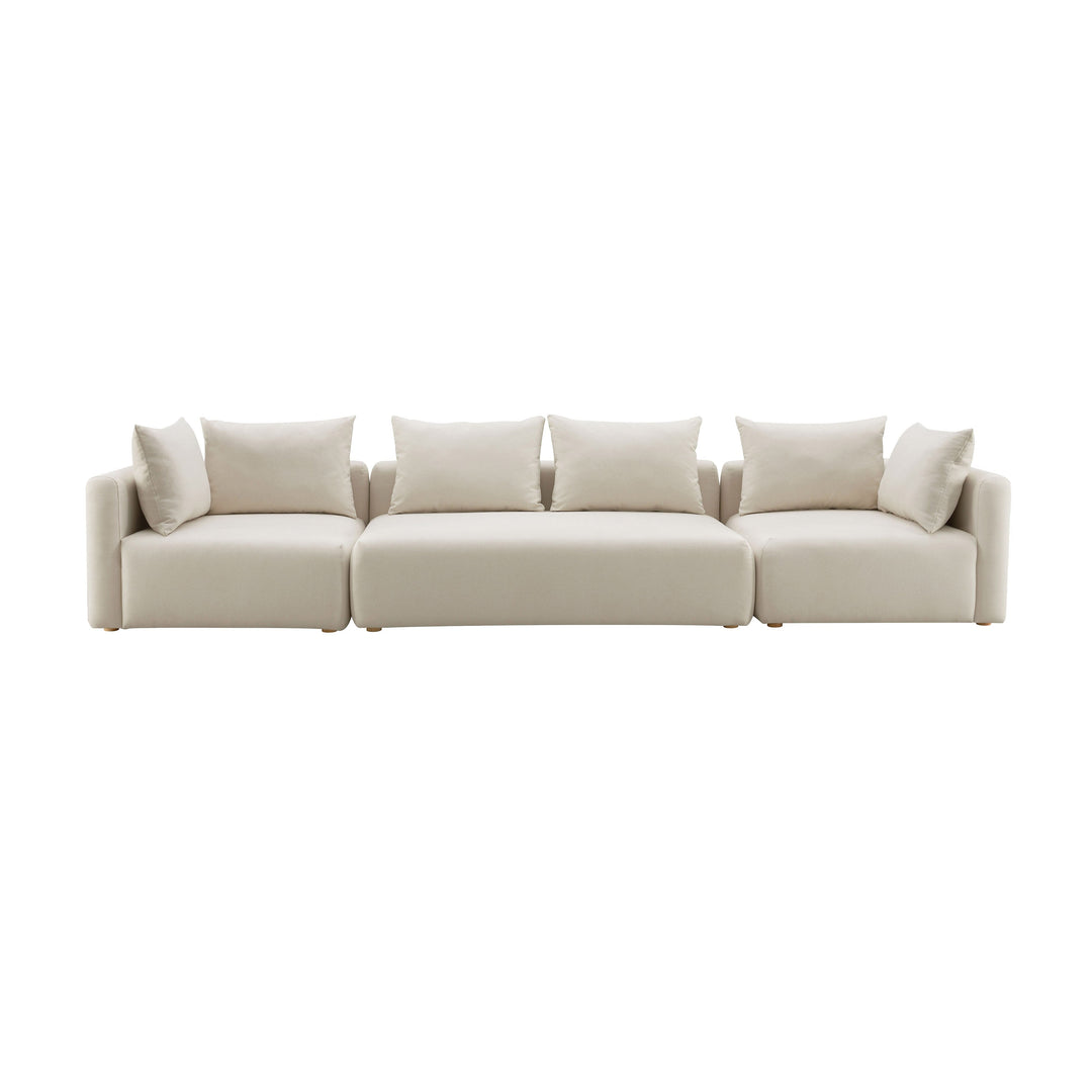 Hangover 145" Cream Performance Linen Long Sofa