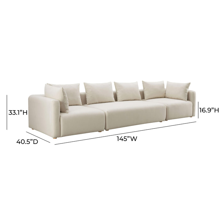 Hangover 112.5" Cream Performance Linen Sofa