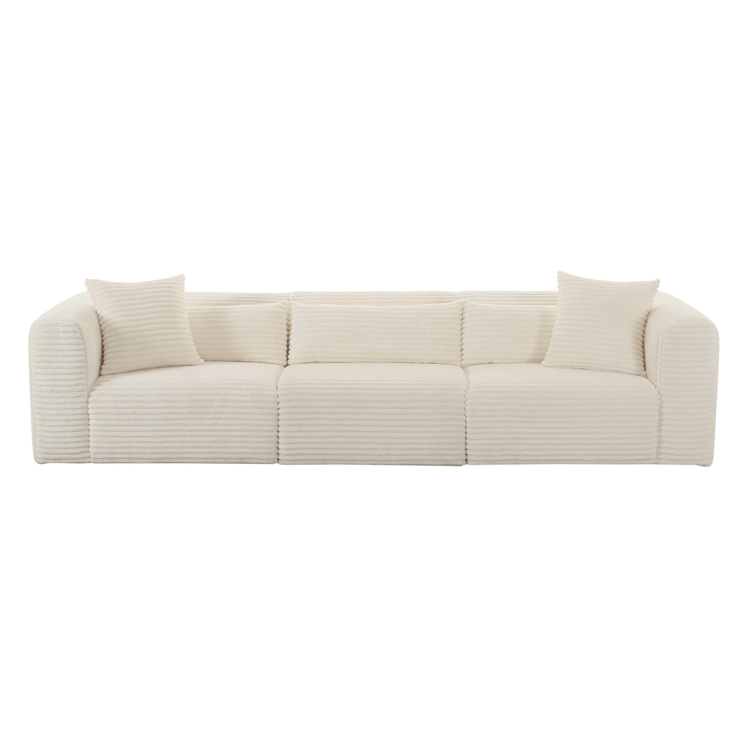 Tarra 118" Fluffy Oversized Performance Corduroy Modular Sofa