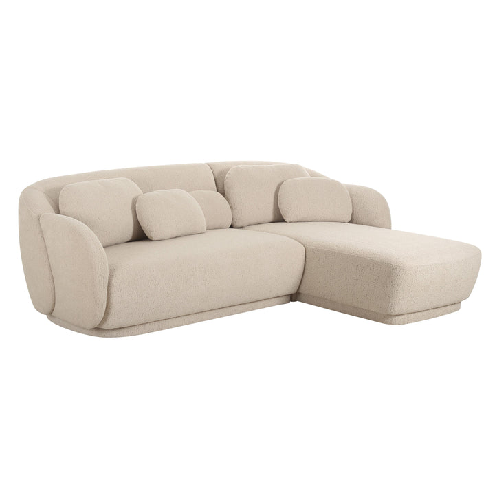 Misty 2-Piece Cream Performance Boucle L-Shaped Sectional - RAF
