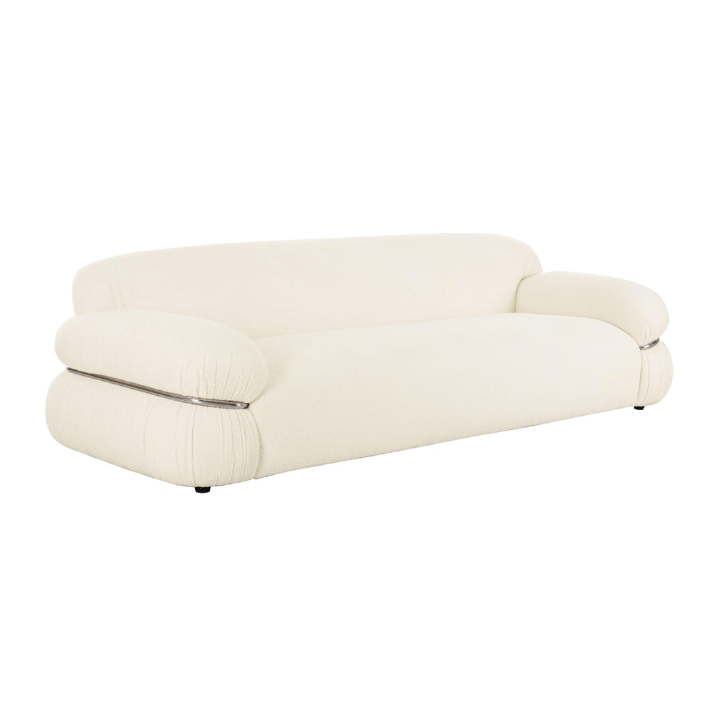 Leyla 98" Cream Performance Boucle Sofa