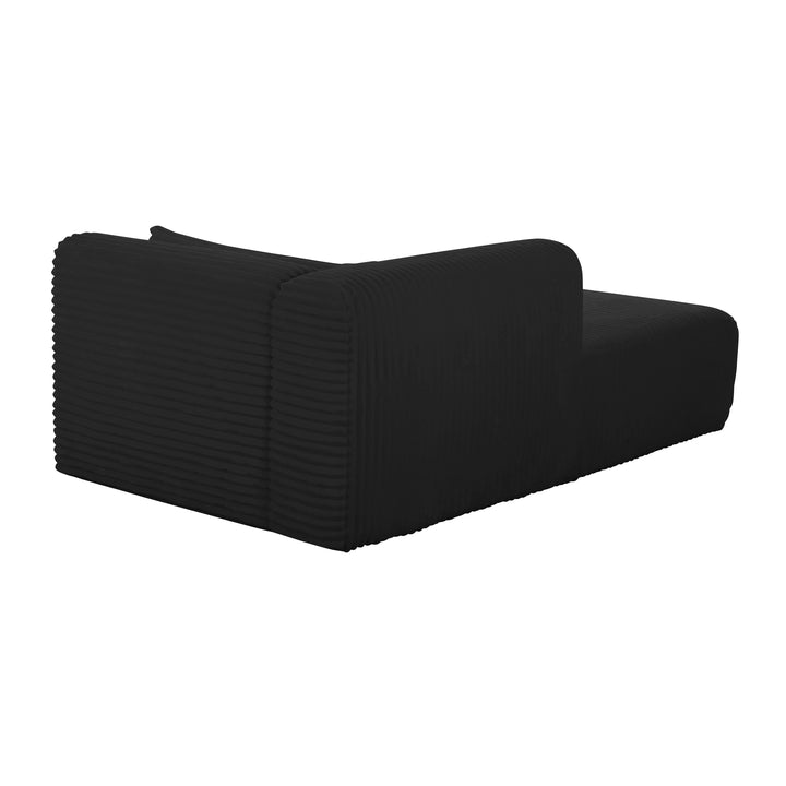 Tarra 71" Fluffy Oversized Performance Corduroy Modular Chaise - Black / LAF