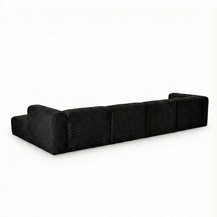 Tarra 4-Piece Fluffy Oversized Performance Corduroy Modular U-Sectional