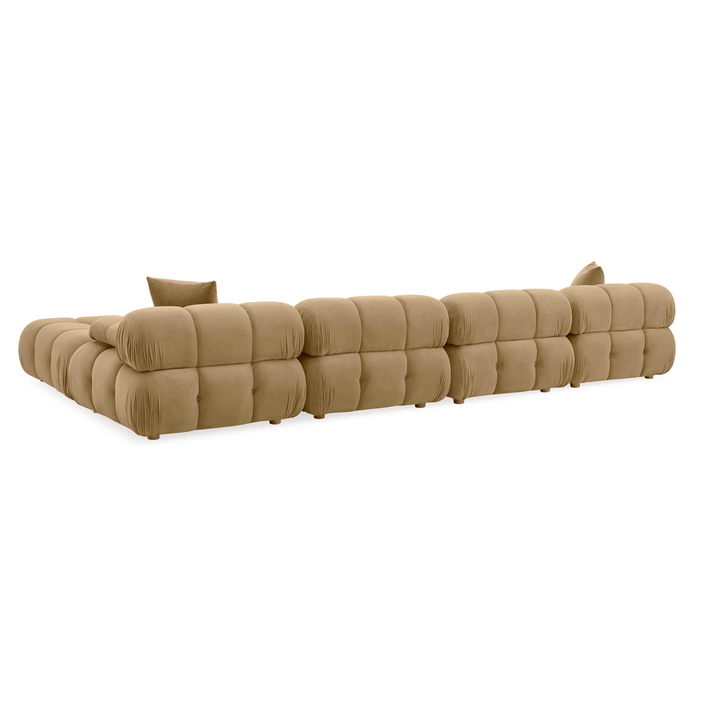 Calliope 6-piece Cafe Au Lait Performance Velvet Modular U-Sectional