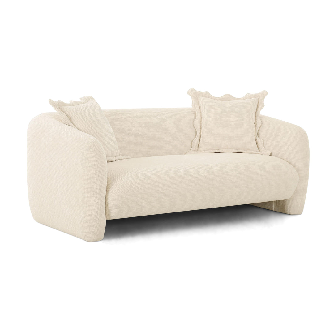 TOV Furniture Lou 71.5" Sandstone Textured Performance Fabric Loveseat