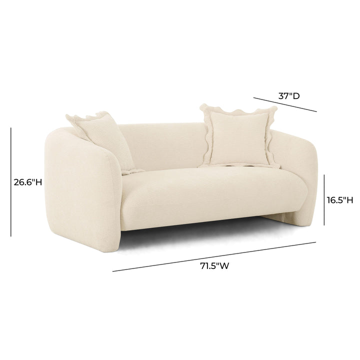 Lou 71.5" Sandstone Textured Performance Fabric Loveseat