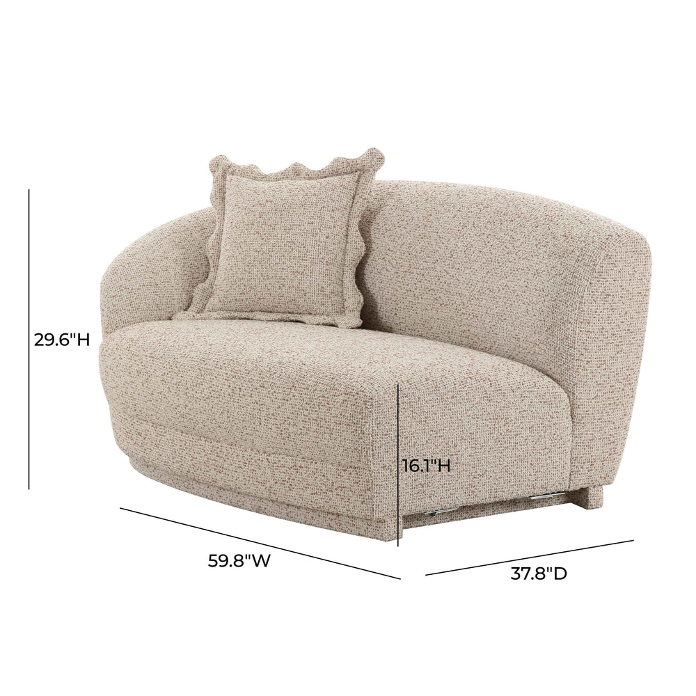 Marion 60" Two-Tone Textured Performance Boucle Loveseat - LAF