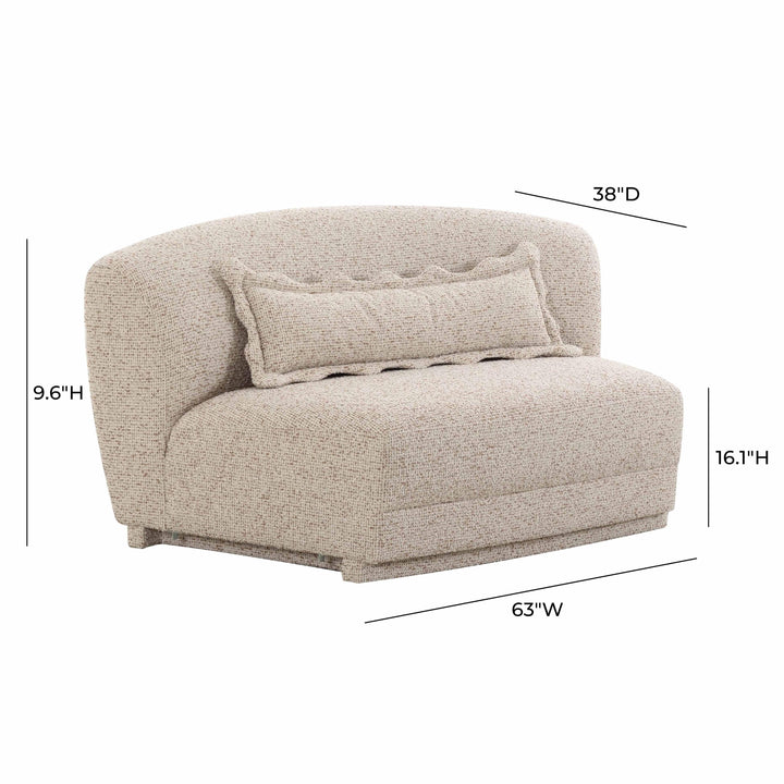 Marion 63" Two-Tone Textured Performance Boucle Armless Loveseat