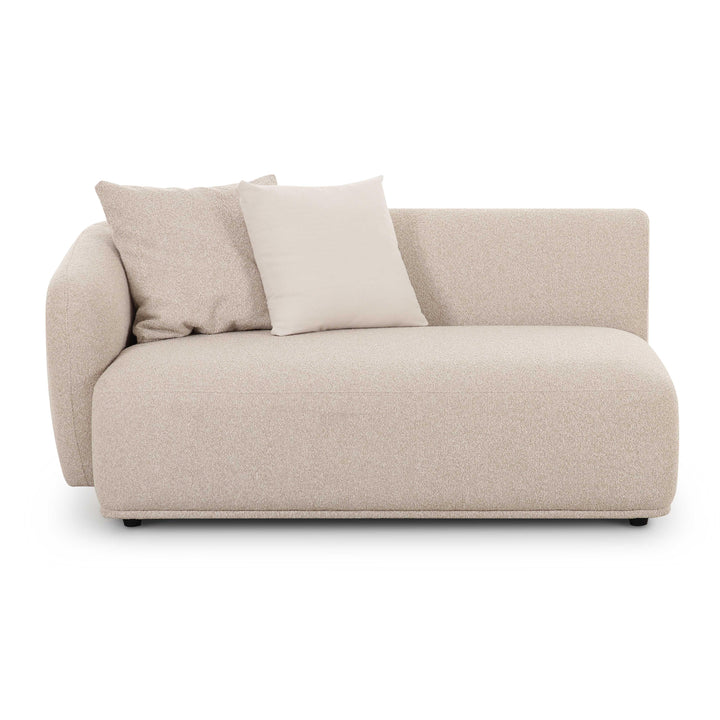 Sylvie 59" Cream Performance Boucle LAF Arm Loveseat