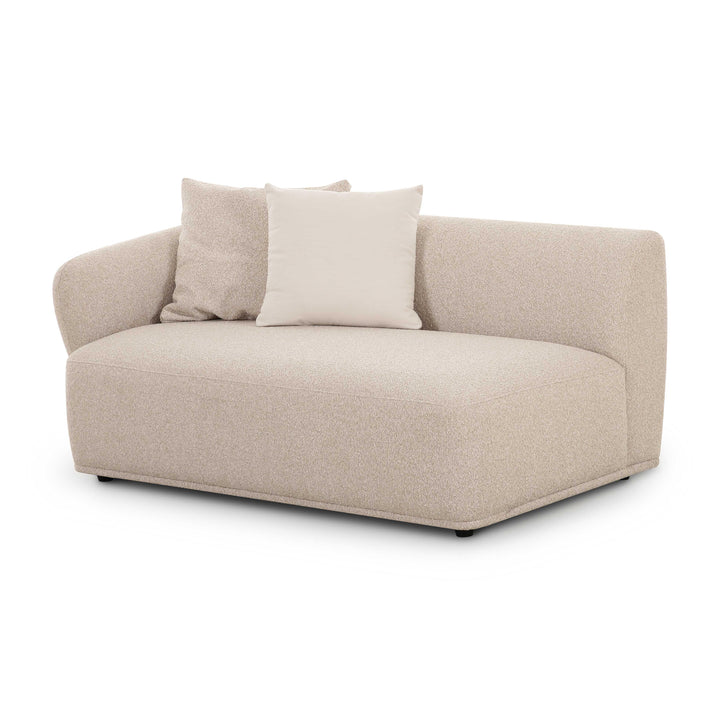 Sylvie 59" Cream Performance Boucle LAF Arm Loveseat