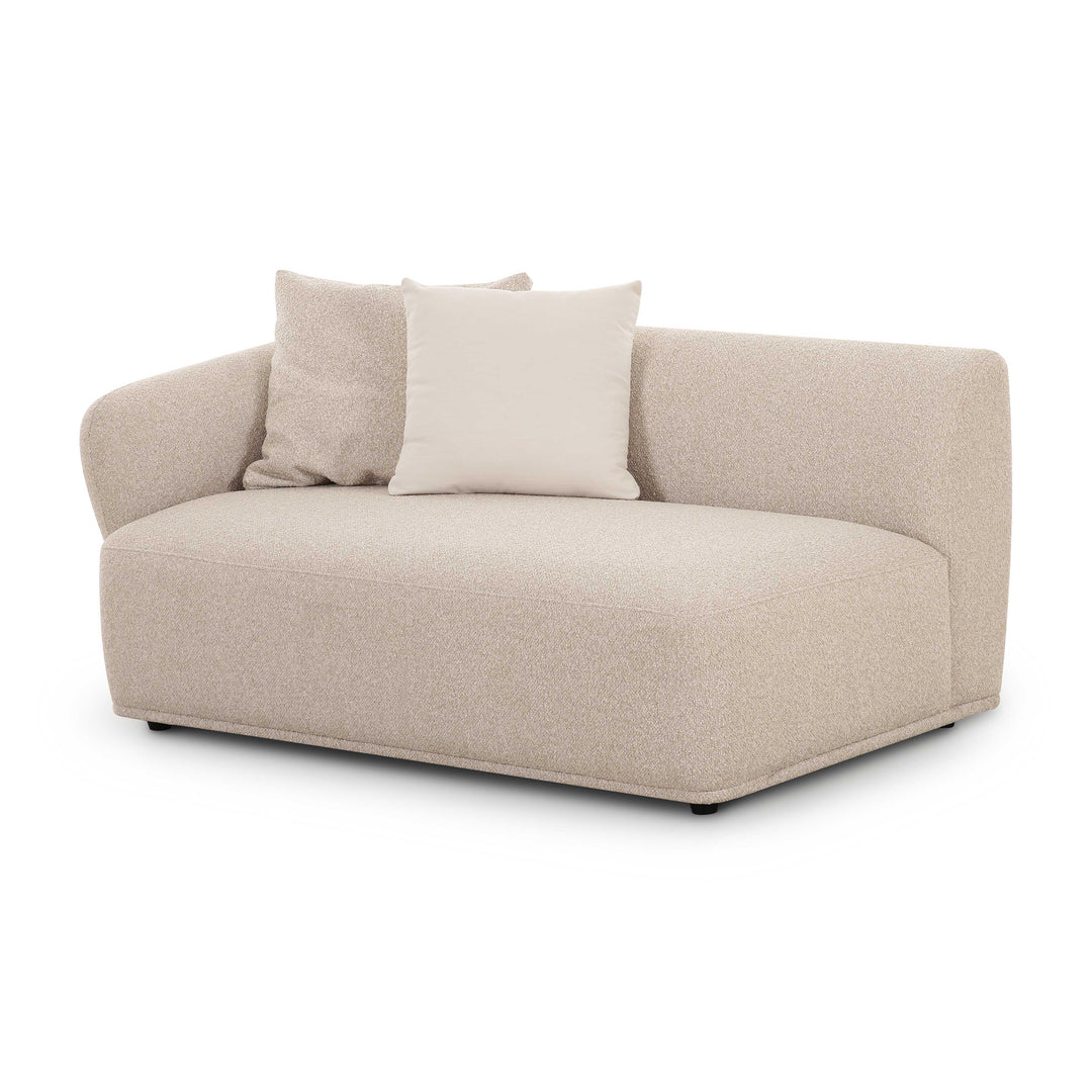 Sylvie 59" Cream Performance Boucle LAF Arm Loveseat
