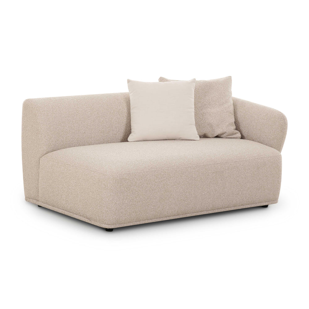 Sylvie 59" Cream Performance Boucle RAF Arm Loveseat