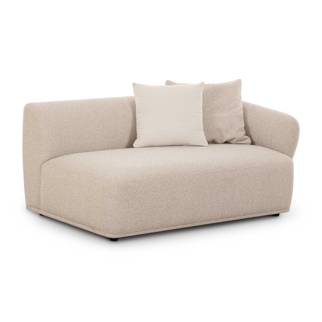 Sylvie 59" Cream Performance Boucle RAF Arm Loveseat