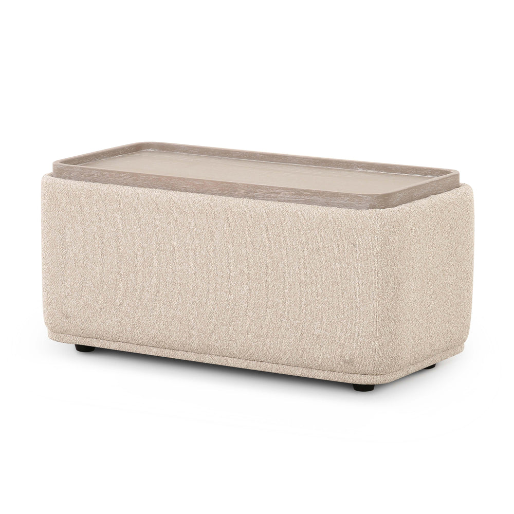 Sylvie Cream Performance Boucle Ottoman Table
