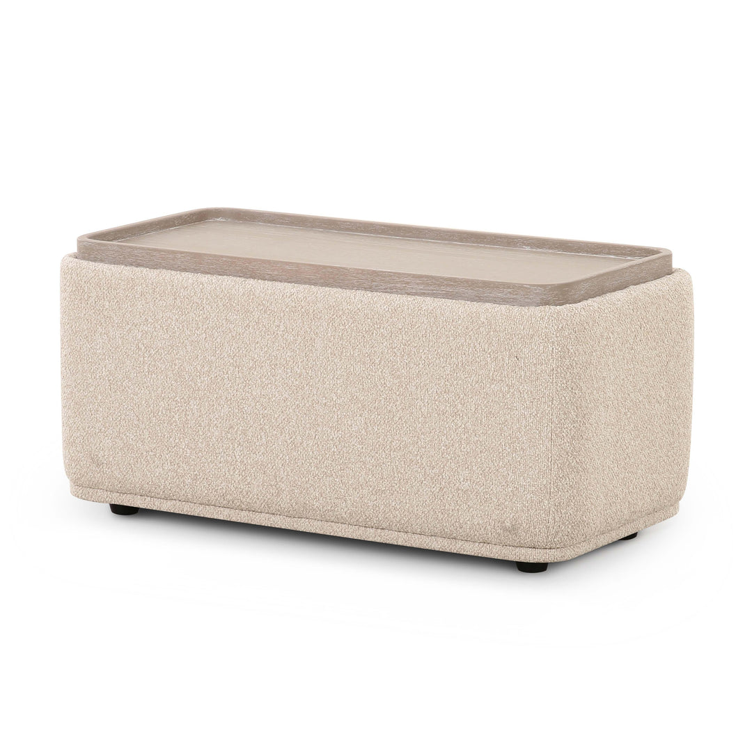 Sylvie Cream Performance Boucle Ottoman Table