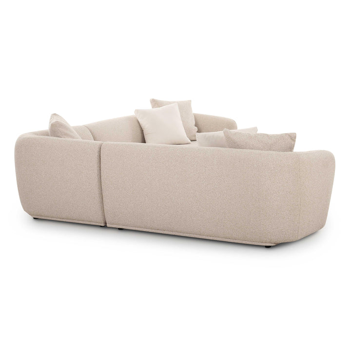 Sylvie 3-Piece Cream Performance Boucle L-Shaped Sectional