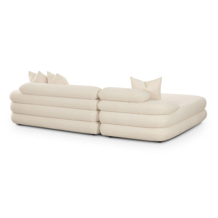 Lulu 2-Piece Cream Performance Boucle L-Shaped Sectional - LAF