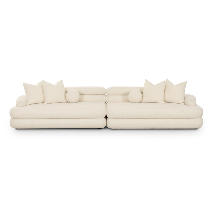 Lulu 141" Cream Performance Boucle Sofa