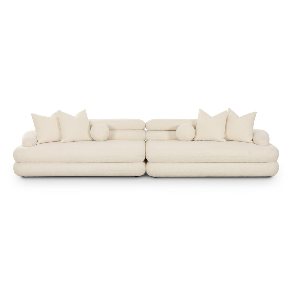 Lulu 141" Cream Performance Boucle Sofa