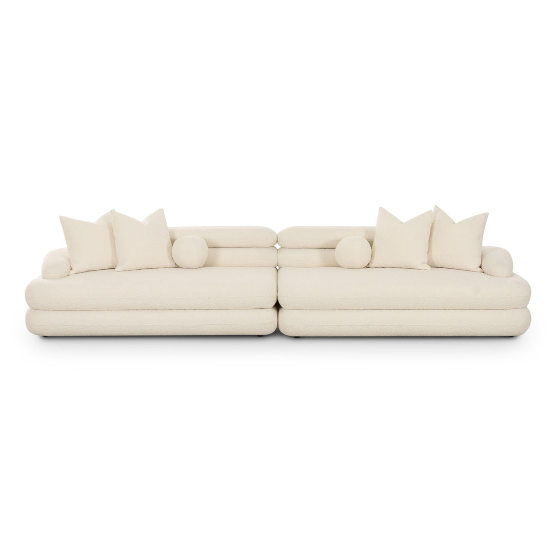 Lulu 141" Cream Performance Boucle Sofa
