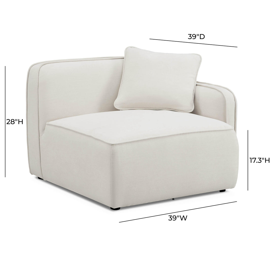 Travie Sand Upcycled Performance Linen RAF Corner Chair