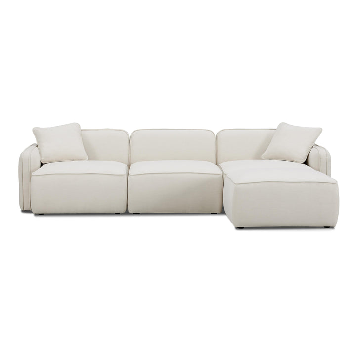 Travie 4-Piece Sand Upcycled Performance Linen Modular Sectional