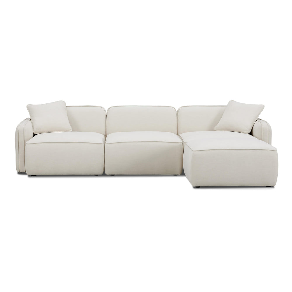 Travie 4-Piece Sand Upcycled Performance Linen Modular Sectional