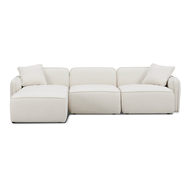 Travie 4-Piece Sand Upcycled Performance Linen Modular Sectional