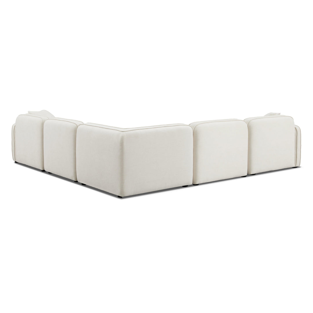 Travie 5-Piece Sand Upcycled Performance Linen Modular L-Sectional