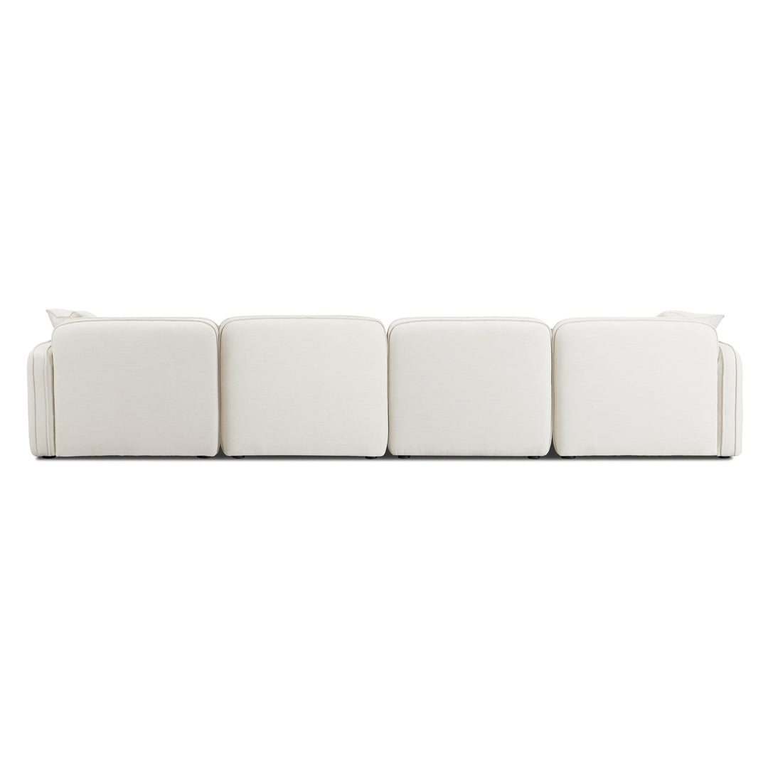 Travie 6-Piece Sand Upcycled Performance Linen Modular U-Sectional