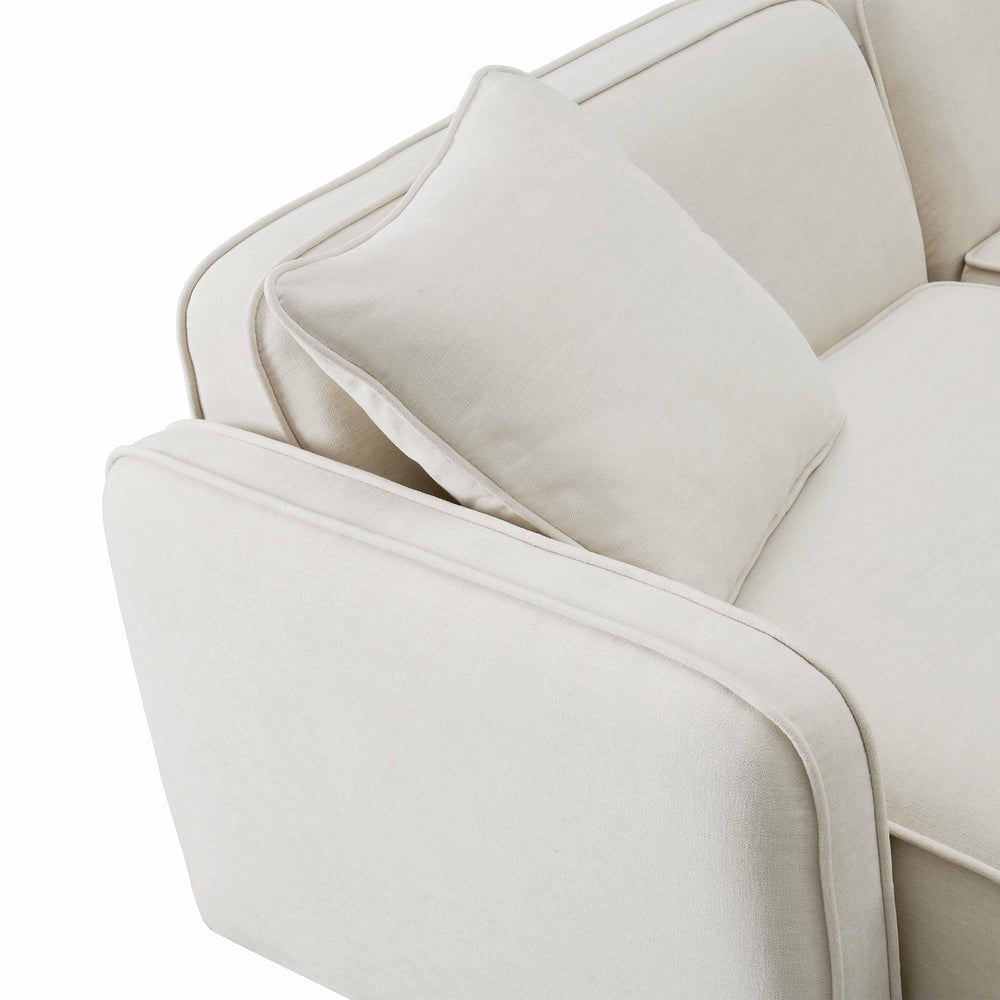 Travie 6-Piece Sand Upcycled Performance Linen Modular U-Sectional