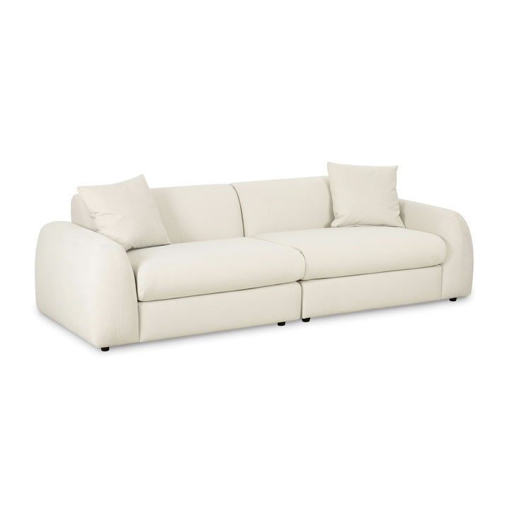 TOV Furniture Kourtney 100" Cream Performance Faux Mohair Sofa