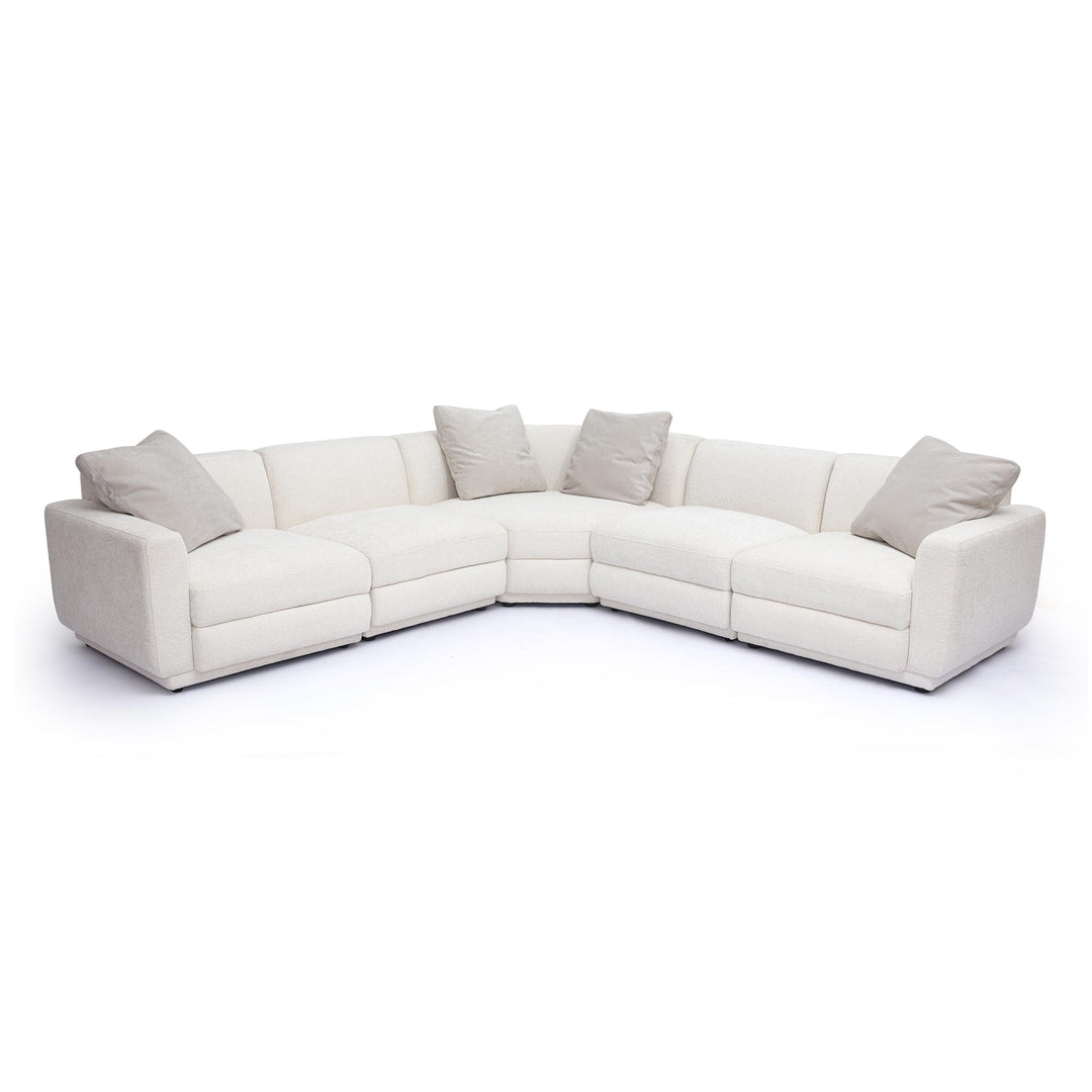 Perry 5-Piece Cream Performance Chenille Modular L-Sectional