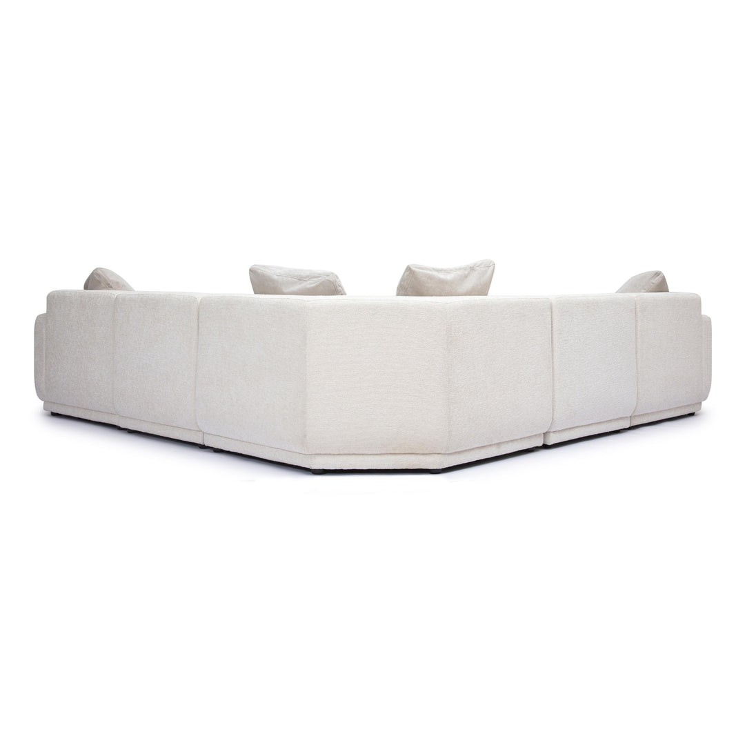 Perry 5-Piece Cream Performance Chenille Modular L-Sectional