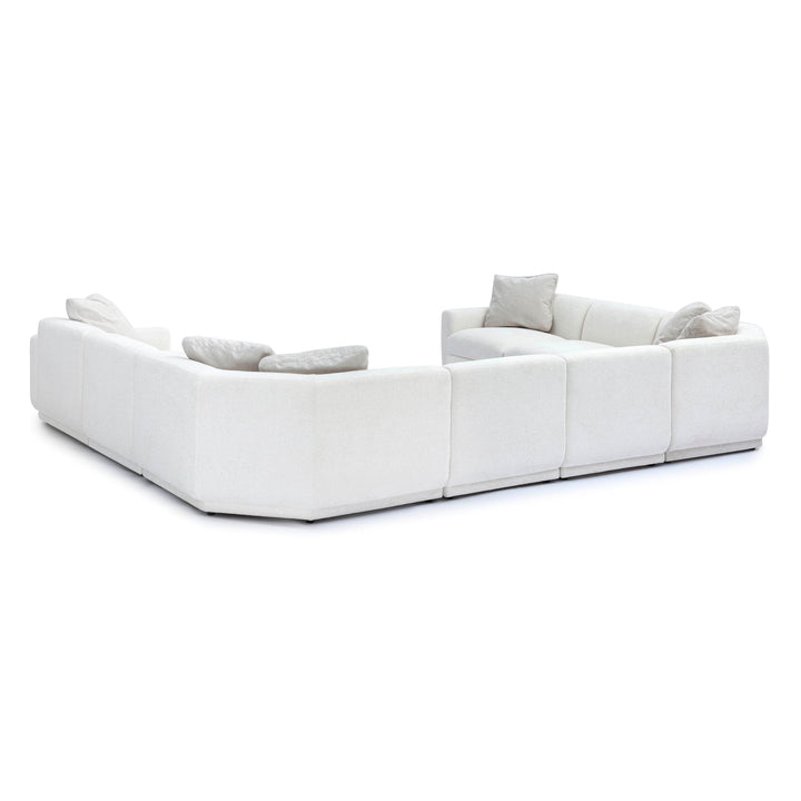 Perry 8-Piece Cream Performance Chenille Modular Large U-Sectional